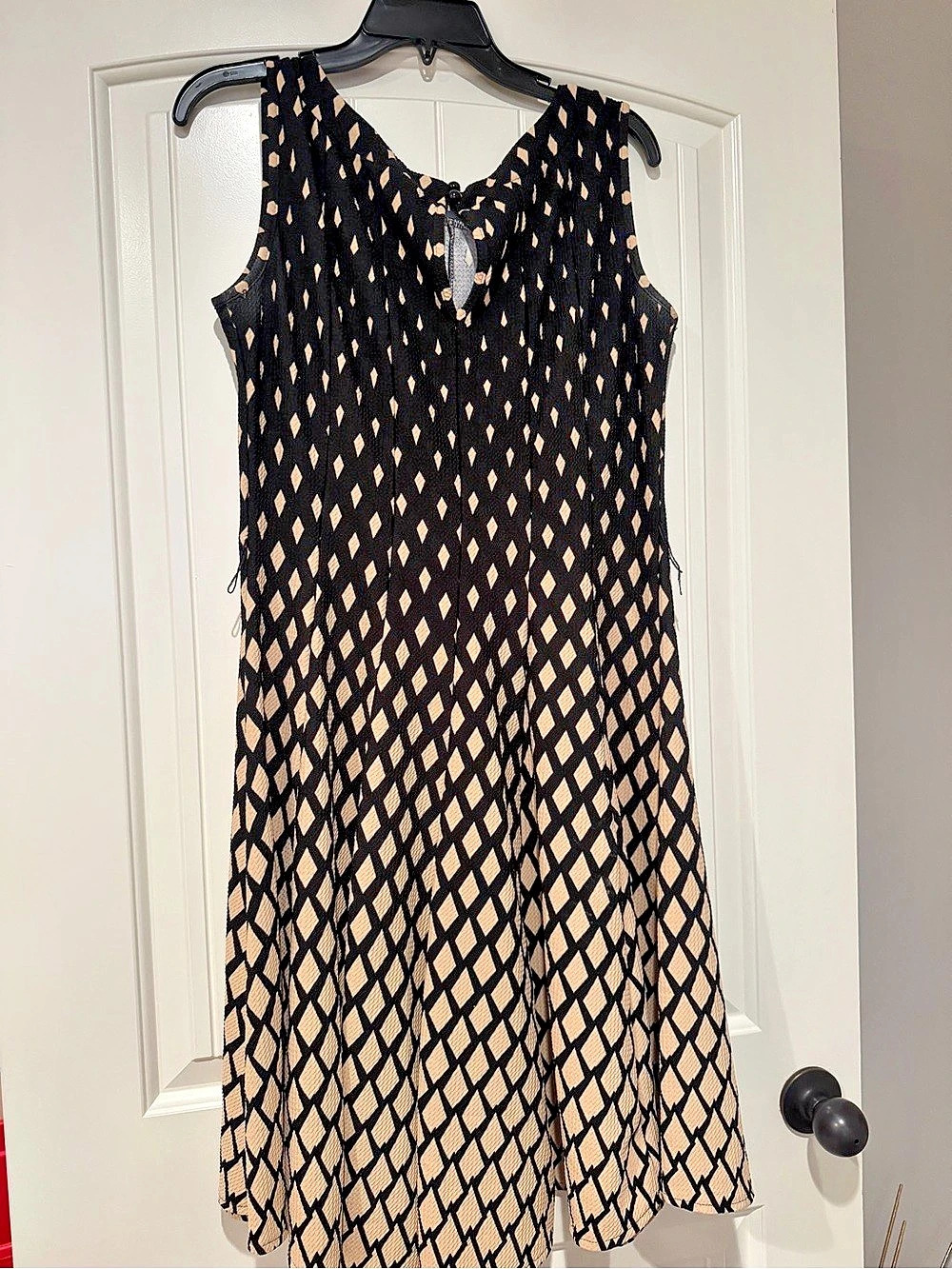 Women's Geometric Mini Dress in Black & Tan Like New